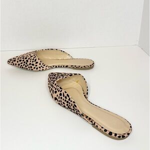 Wild Diva Black and Tan Print Mules with Pointed Toe